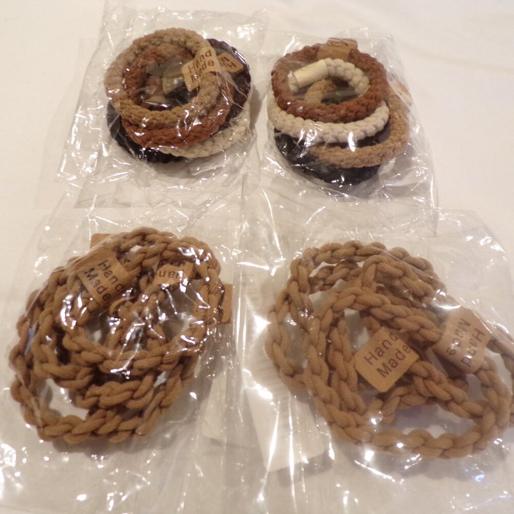 Unisex Hair Elastics, Durable Ponytail Holders & Bun Bands, Man Bun,  New in pkg